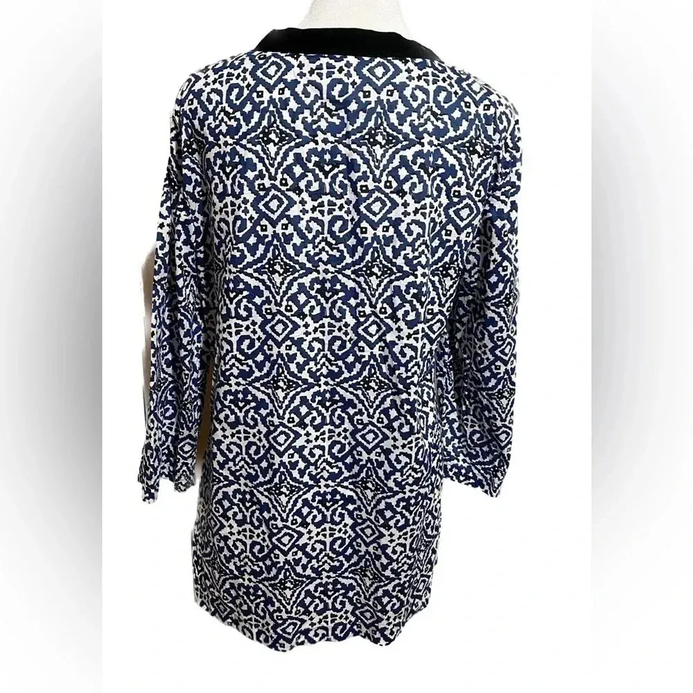 Charter club blue, white, black 3/4 sleeve tunic - medium - Image 5