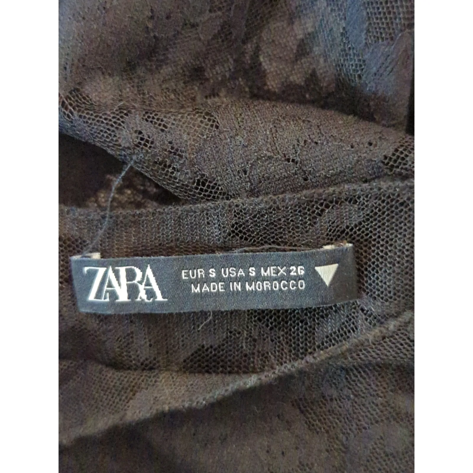 Zara Black Floral Sheer Lace Bodysuit Women's Small‎ Sultry Bodycon Whimsical - Image 8