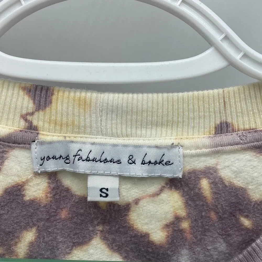 Young Fabulous & Broke Purple Tie Dye Dolman sleeve Soft Oversize Sweatshirt - Image 2