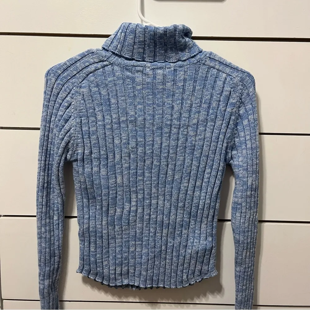 Energie Blue Turtleneck Ribbed Sweater - Image 4