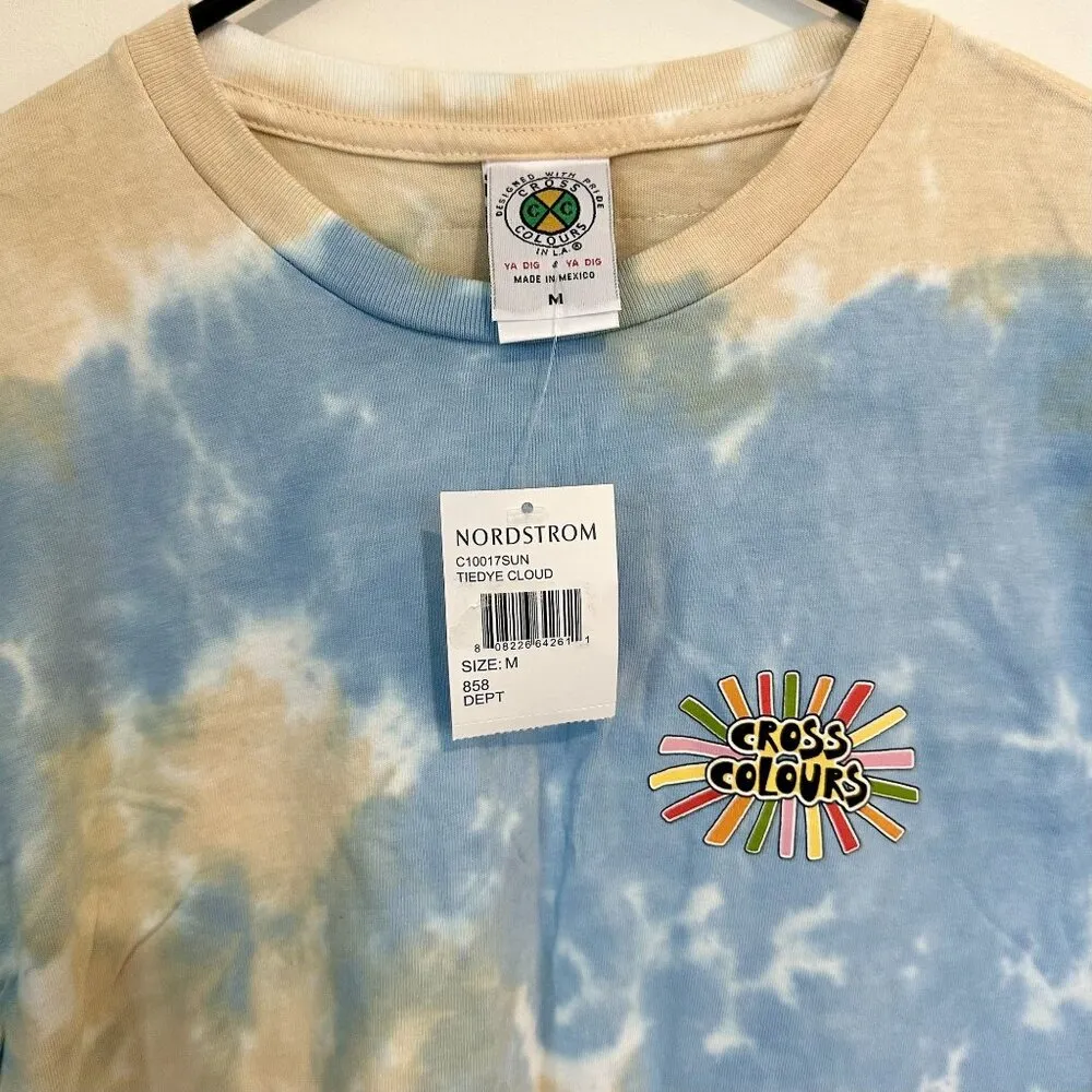 NWT Cross Colours Tie Dye Crewneck T-Shirt - Size: Medium - Image 2