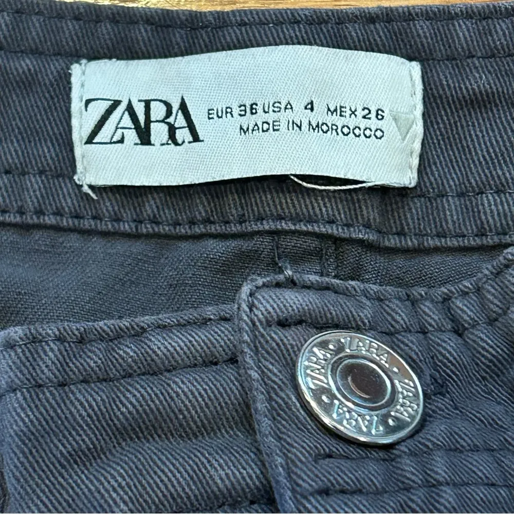 Zara y2k Style Cargo Jeans Denim Combat Pants Black Womens Size 4 - Image 5