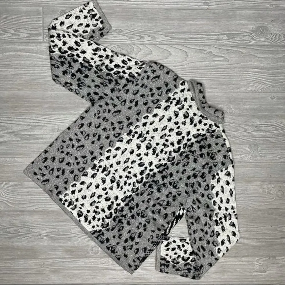 Lisa originals leopard and tiger white / black full zip up jacket cardigan size Size M - Image 2