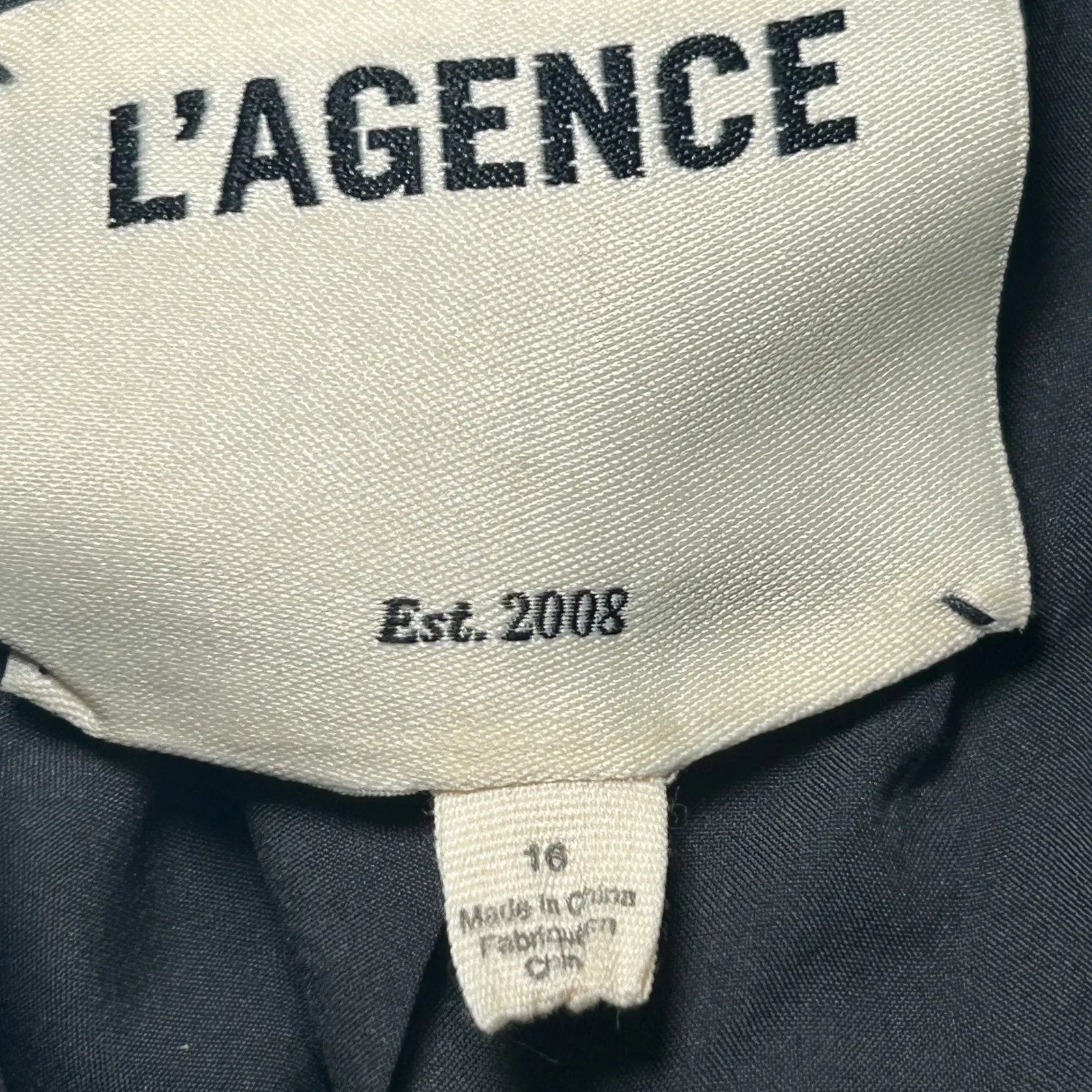 L'Agence Kenzie Sequin Metallic Blazer Jacket Silver Double‎ Breasted Size 16 - Image 8