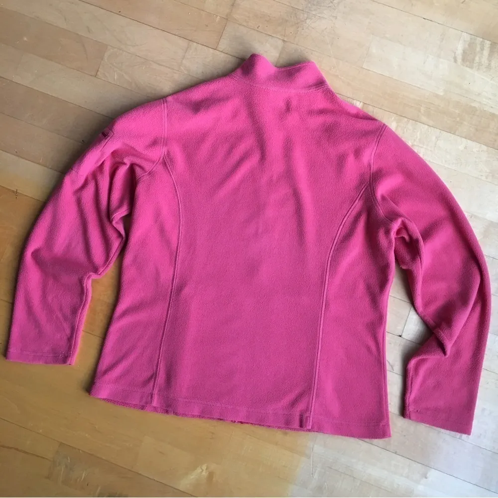 LL Bean Full Zip, Lightweight Fleece Jacket, Pink, Red, Size M Pink Size M - Image 3