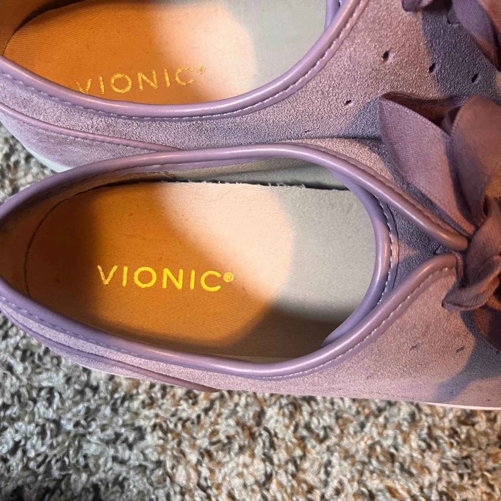 Vionic Suede Sneakers Ribbon Laces Comfort Walking Shoes Women's Size‎ 11 - Image 3