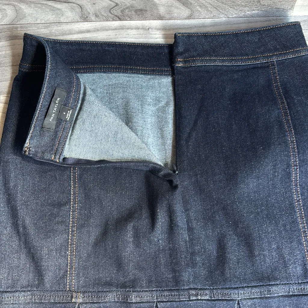 Ann Taylor Black Denim Mini Skirt - Image 4