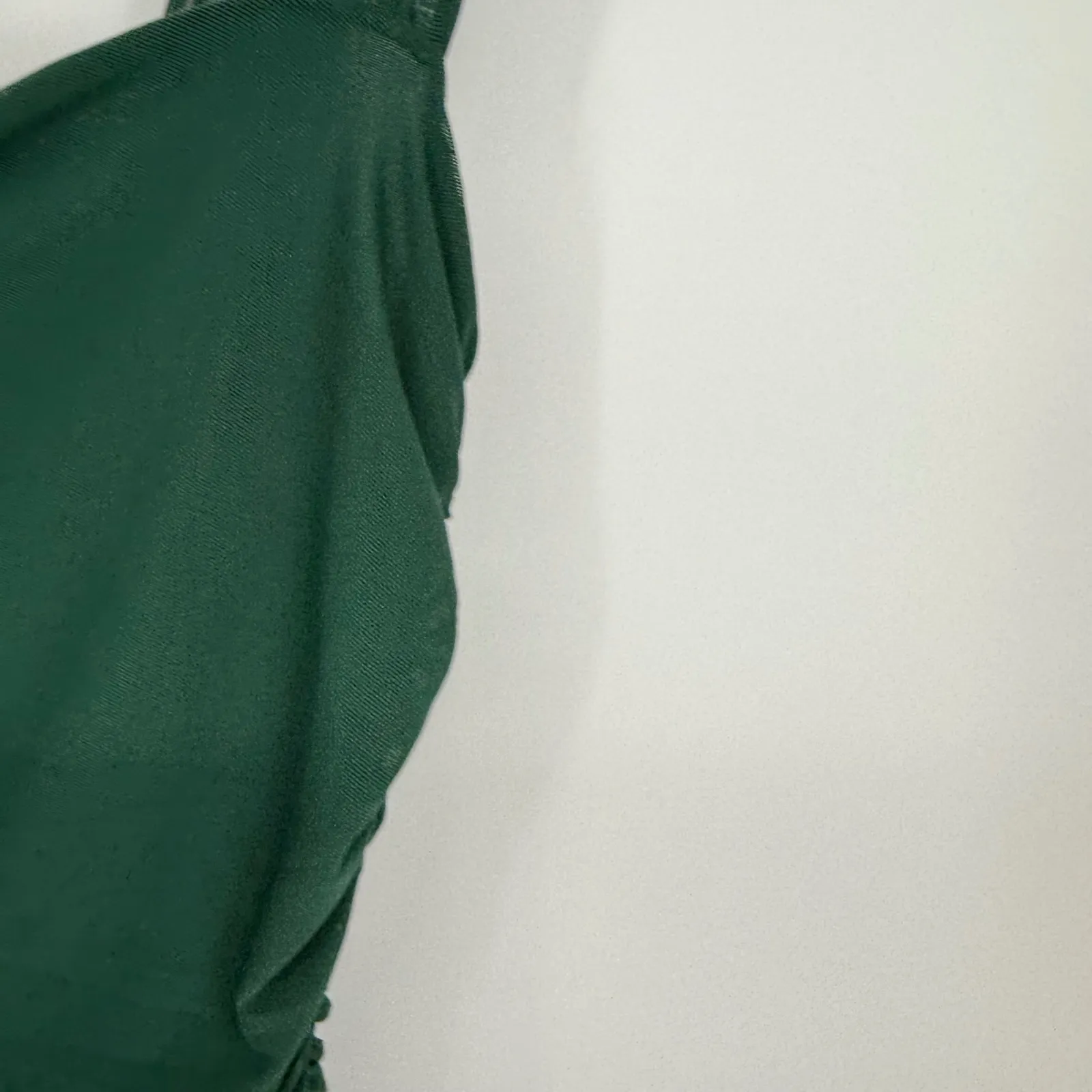 Lulus Amazing Presence Dark Green Mesh Ruched Column Maxi Dress Size XL - Image 9