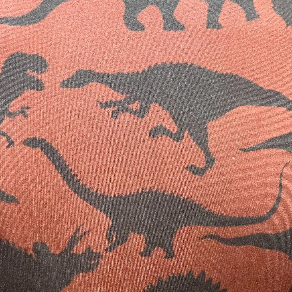 COWCOW Dress‎ XL Brown Dinosaur Fit Flare Novelty Short Sleeve A - Image 8