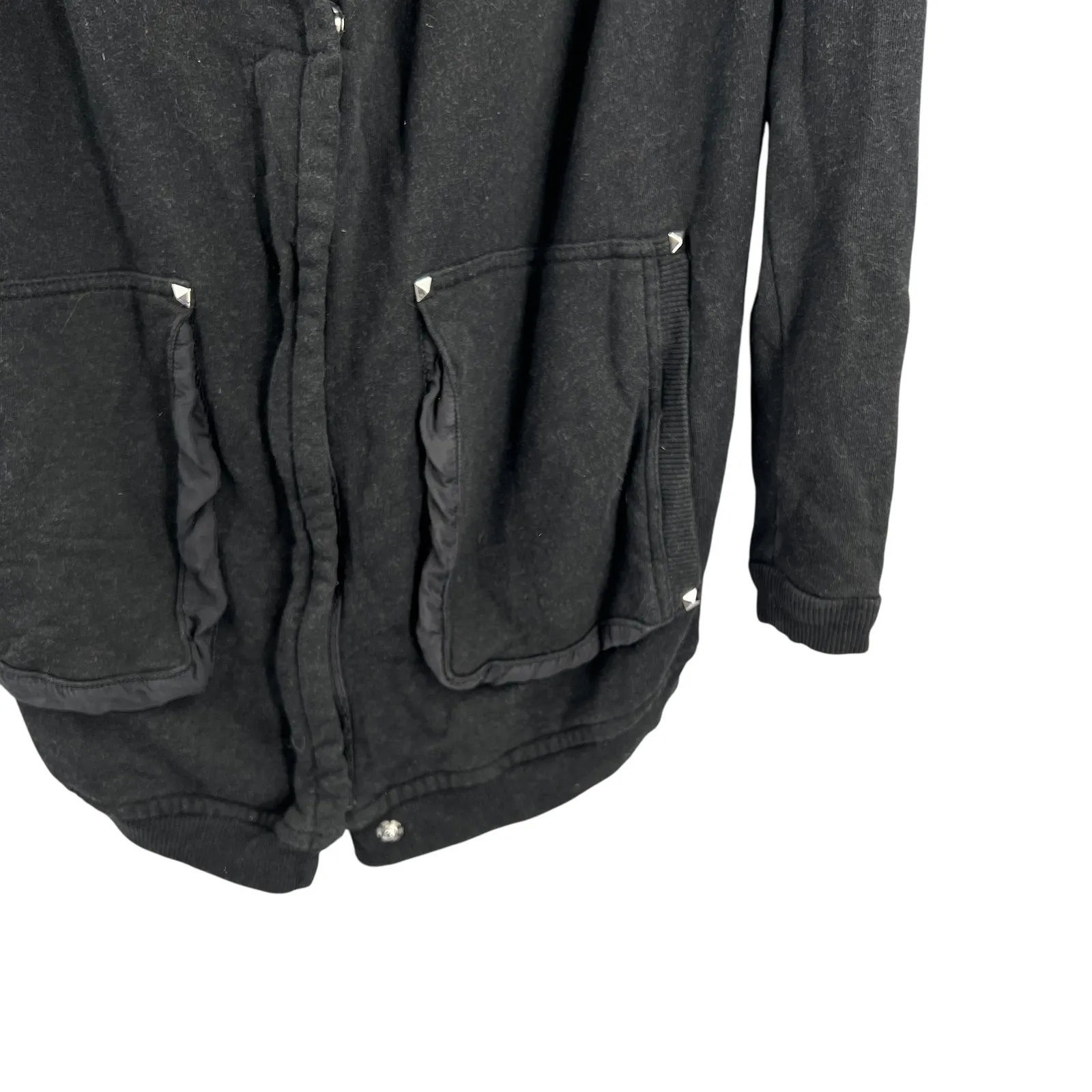 Wilfred Free Aritzia Black Shawl Collar Zip Cardigan Jacket Women's Small - Image 2