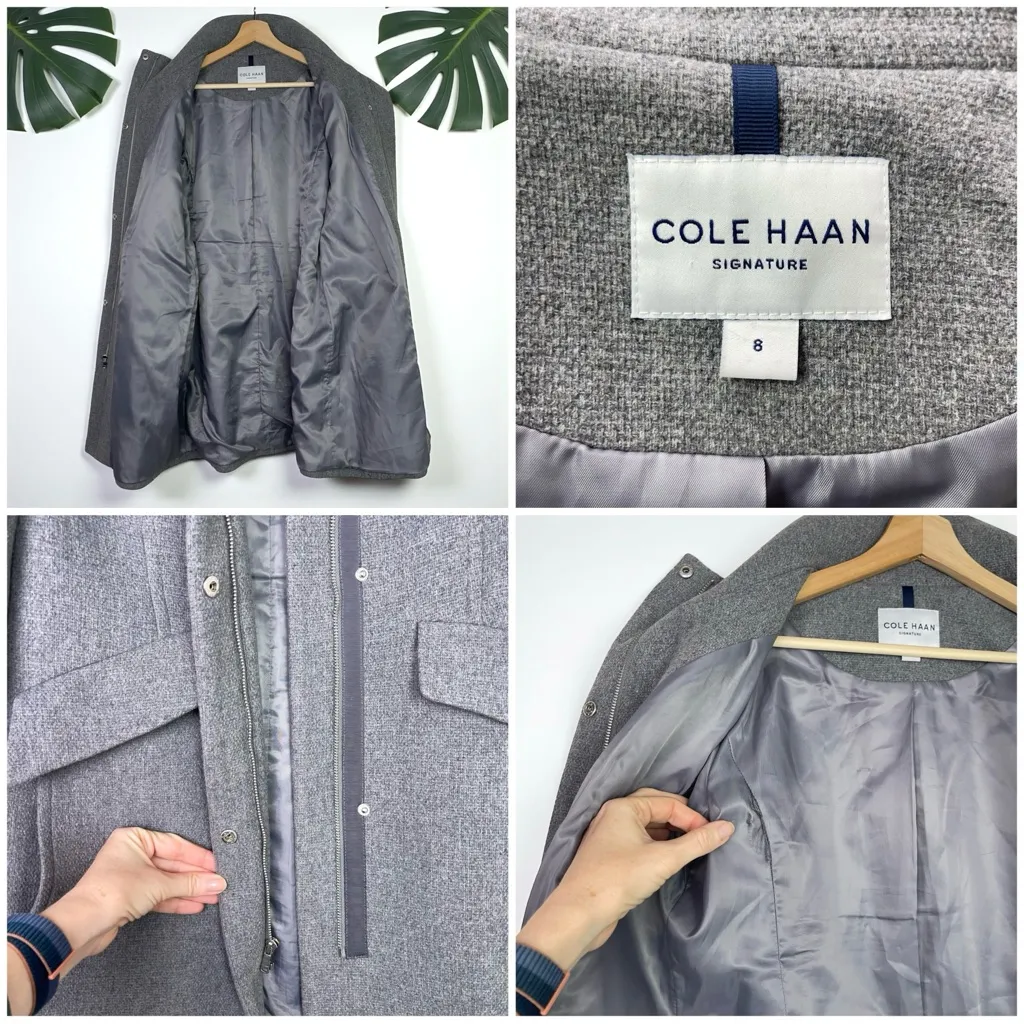 Cole Haan Signature Wool Blend Melton Coat in Heather Grey - Image 11