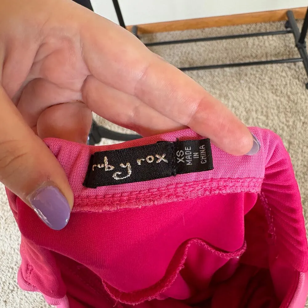 Y2K Pink Halter Dress Babydoll Ombre Hoco Formal Adjustable Fit Flare 2000s XS - Image 8