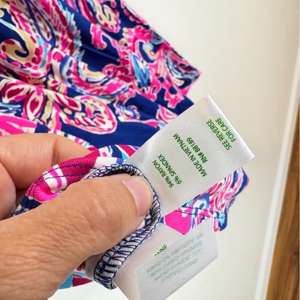 Lilly Pulitzer Perigi Boat Neck Romper Paisley Print Dress Small Skort New - Image 8