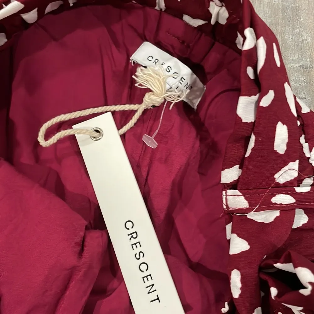 Crescent maroon and white spotted wide leg pants NEW - Image 5