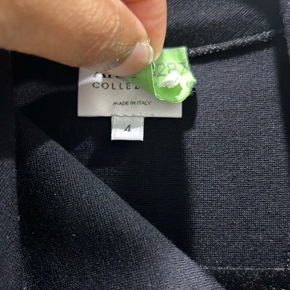 Armani Collezioni Long Sleeve Half Zip Drape Front Black Mid Dress Sz 4 - Image 5