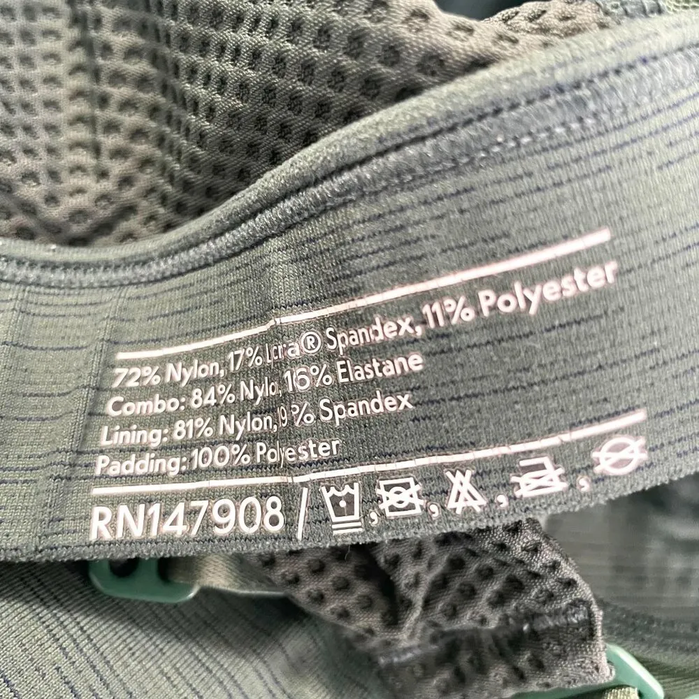 Outdoor Voices Size XS Sports Bra Green Front Closure Zipper - Image 4