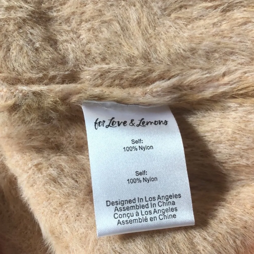 NWT For Love and Lemons Cher Fuzzy Mini Skirt Houndstooth Baby Pink & Beige Fur - Image 11