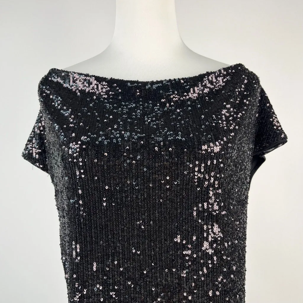 NWOT Mint Velvet Black Sequins Top Stretch Short - Image 3