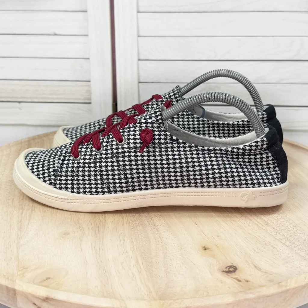 Jellypop Dallas Houndstooth Check Knit Lace Up Sneakers Black White Size 10 - Image 3