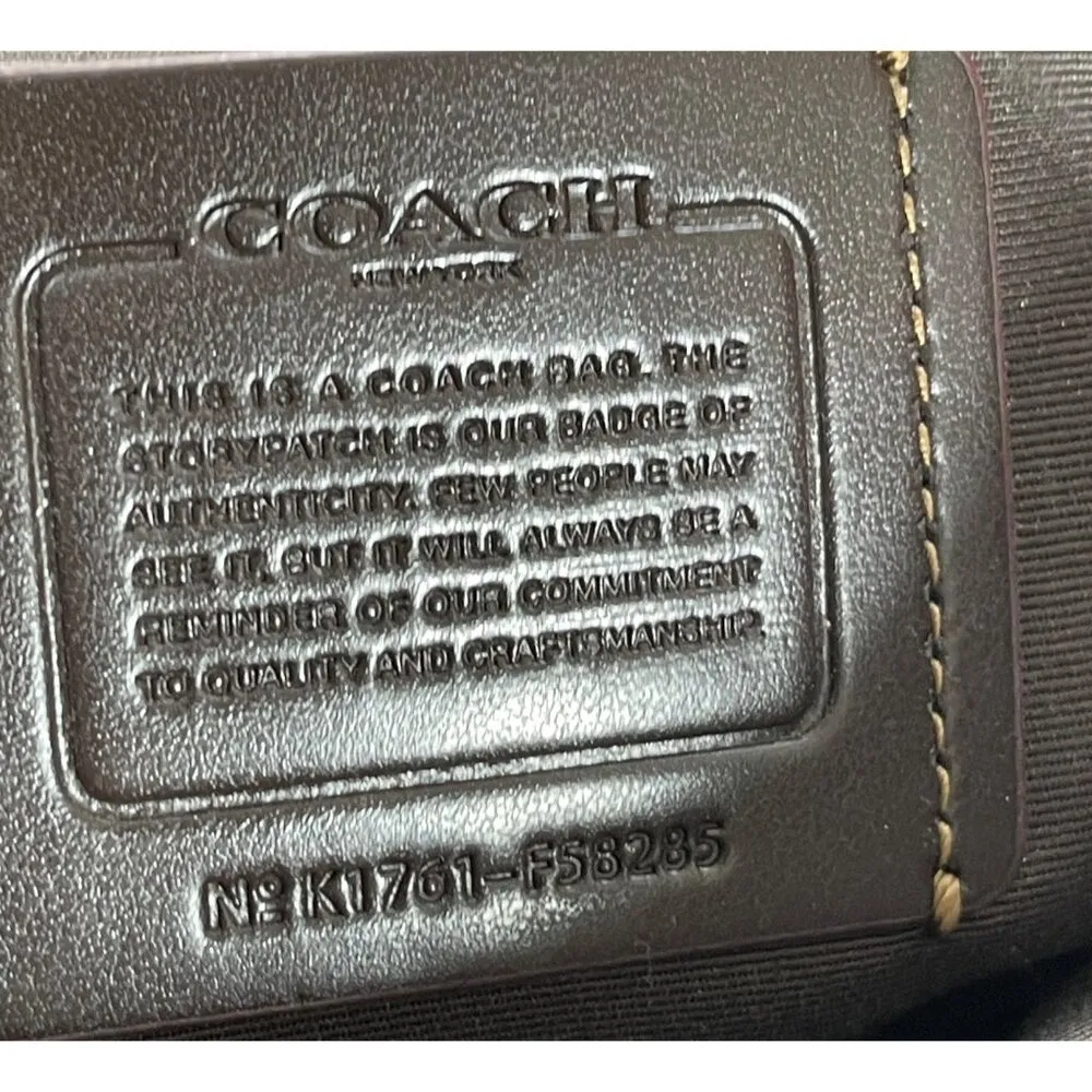 Coach Canvas File Crossbody In Signature Jacquard Brown Tan Gold - Image 8