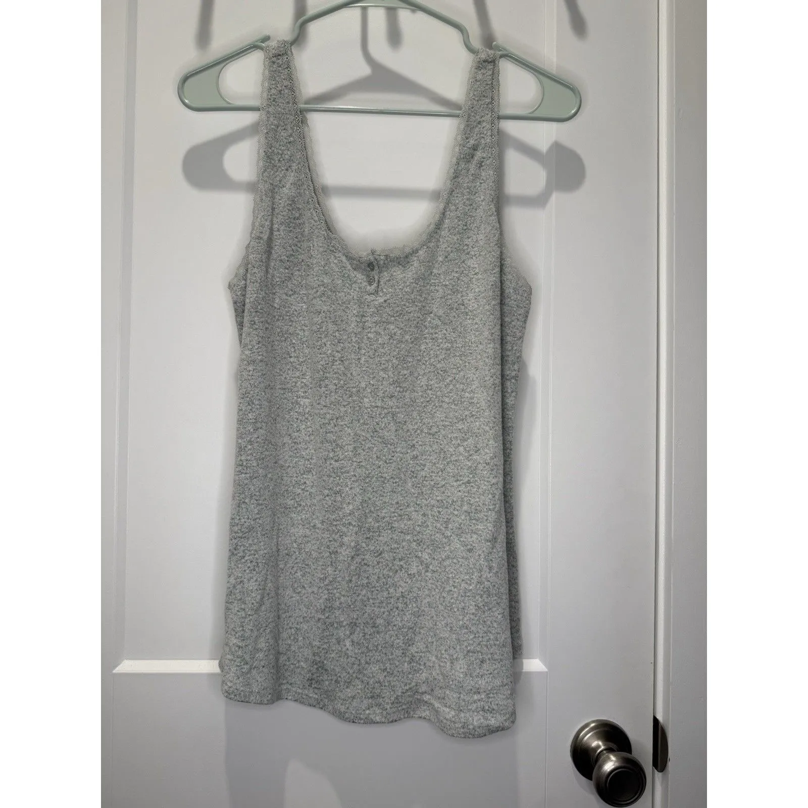 Soma Women's Cozyluxe Pajama Tank Top Black & White Cross Dye Sleeveless Large L - Image 2