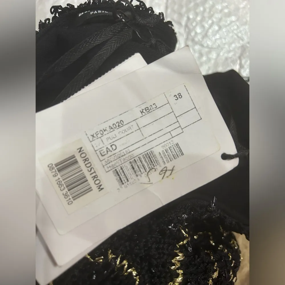 BALMAIN Metallic Thread Long Sleeve Top and Three Button Wrap Mini Skirt Set - Image 4