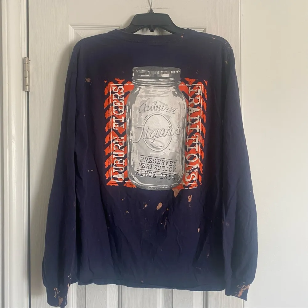 Auburn Tigers Custom Bleach Splatter Graphic Tee Size M - Image 6