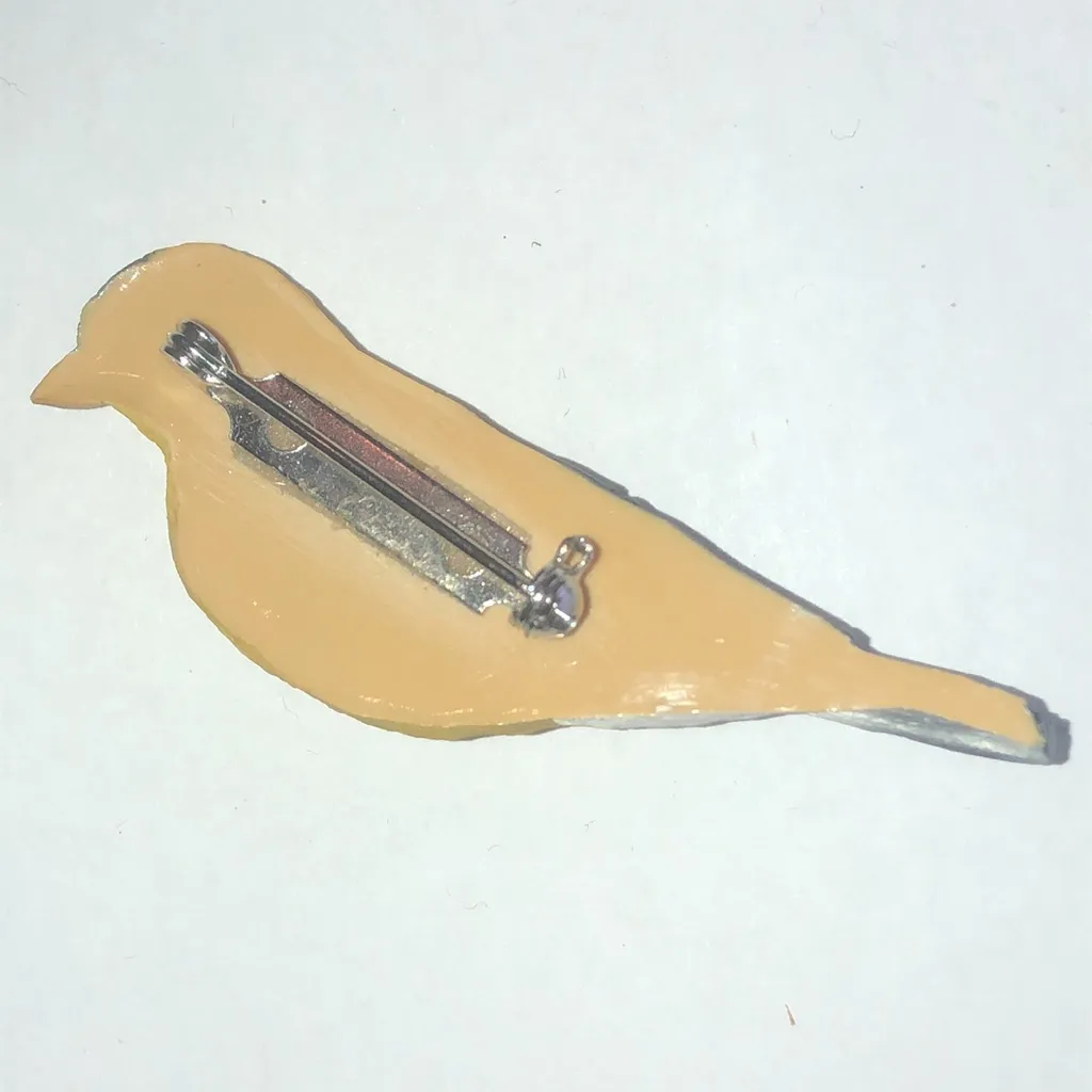 Yellow and Black Vintage Goldfinch Bird Brooch Shoulder Pin - Image 3