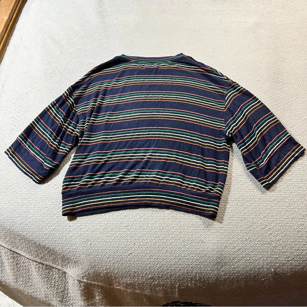 Sundry Multi Striped Rainbow Sweatshirt Top Size 1 / Small EUC - Image 7