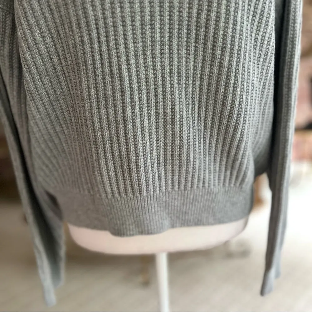 Dress Tells Sweater Cutout Dolman Sleeve Gray Ribbed Knit M Party Brunch Chic Size M - Image 6