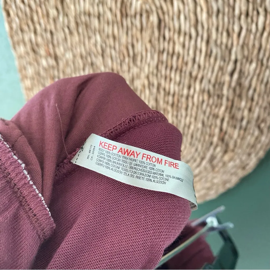 Free People Lacey Set NWT size large off the shoulder wide leg pants maroon - Image 8