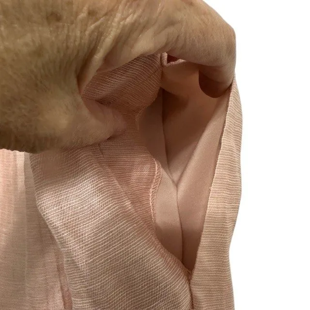 LOFT Pink Skirt Women's Size 6, Mini, Lined, Zipper, Career,‎ Casual Linen Blend - Image 3