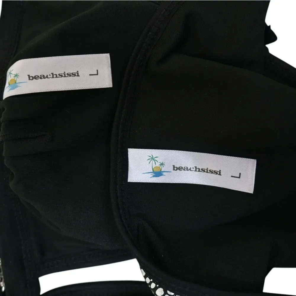 BeachSissi Womens L Silver Black Two Piece String Bikini - Image 10