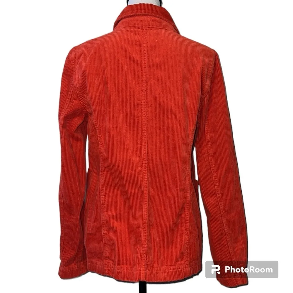 LOFT OUTLET size medium orange corduroy jacket 5 button front with pockets NWT - Image 3