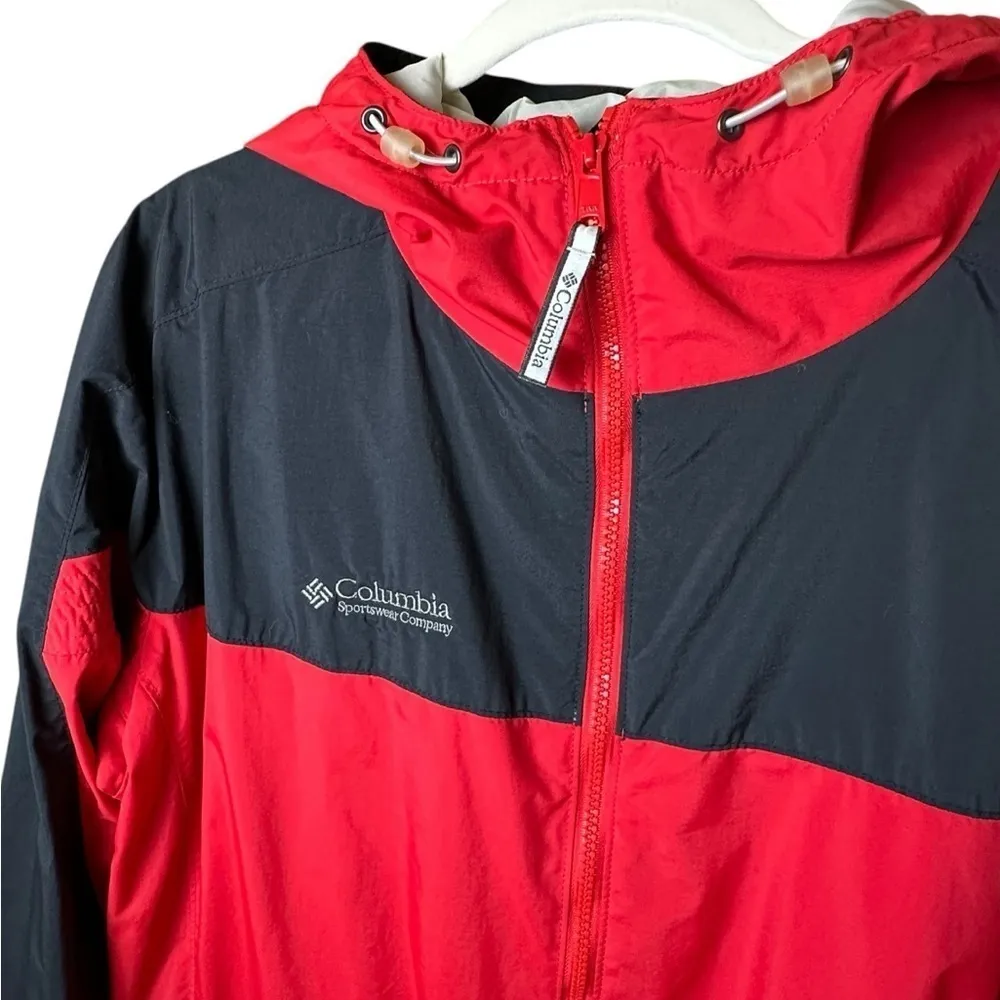 90s Vintage Columbia Hooded Nylon Windbreaker Rain Jacket Sportswear Outdoor - Image 2