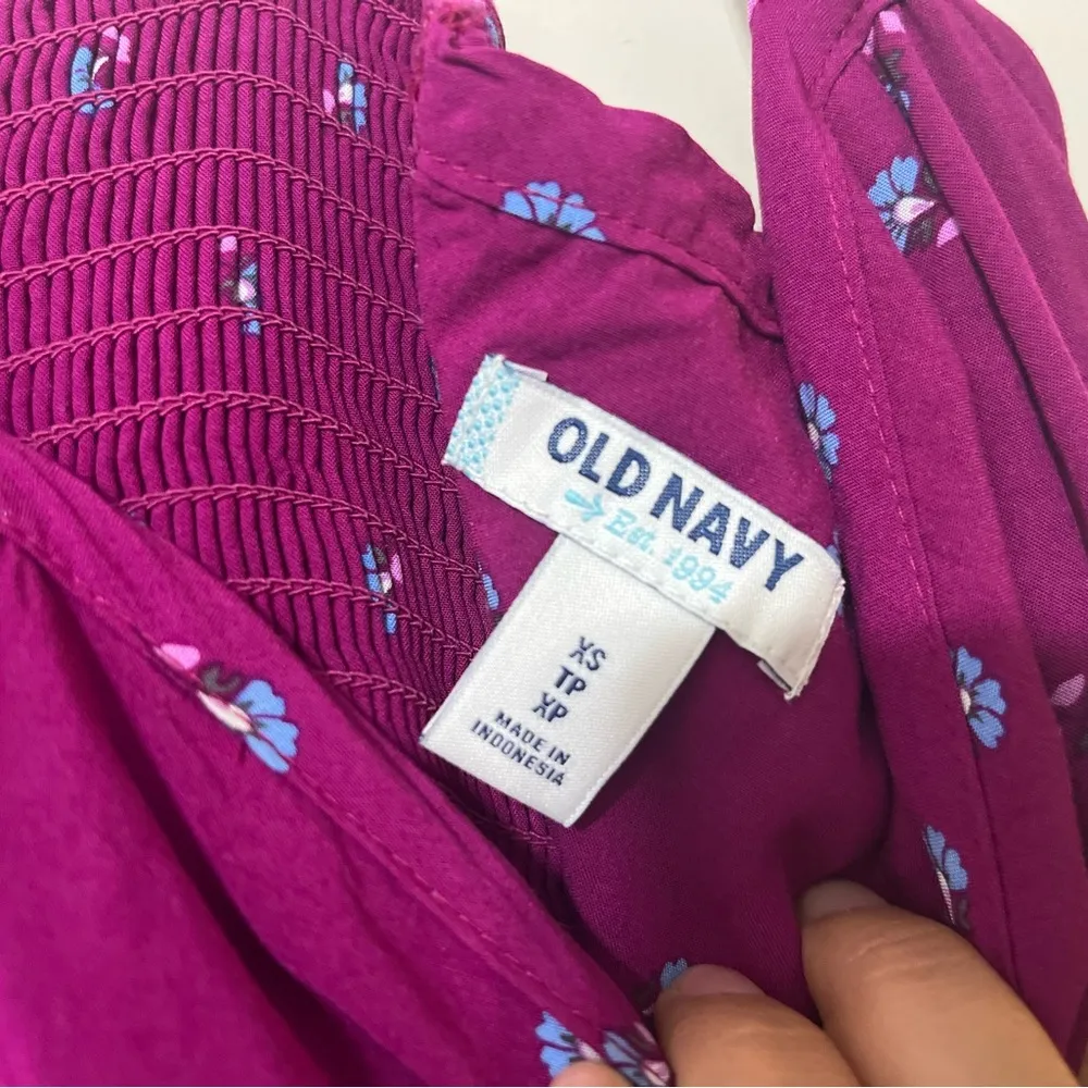 Old Navy Womens Purple Floral Dress Size XS - Image 4