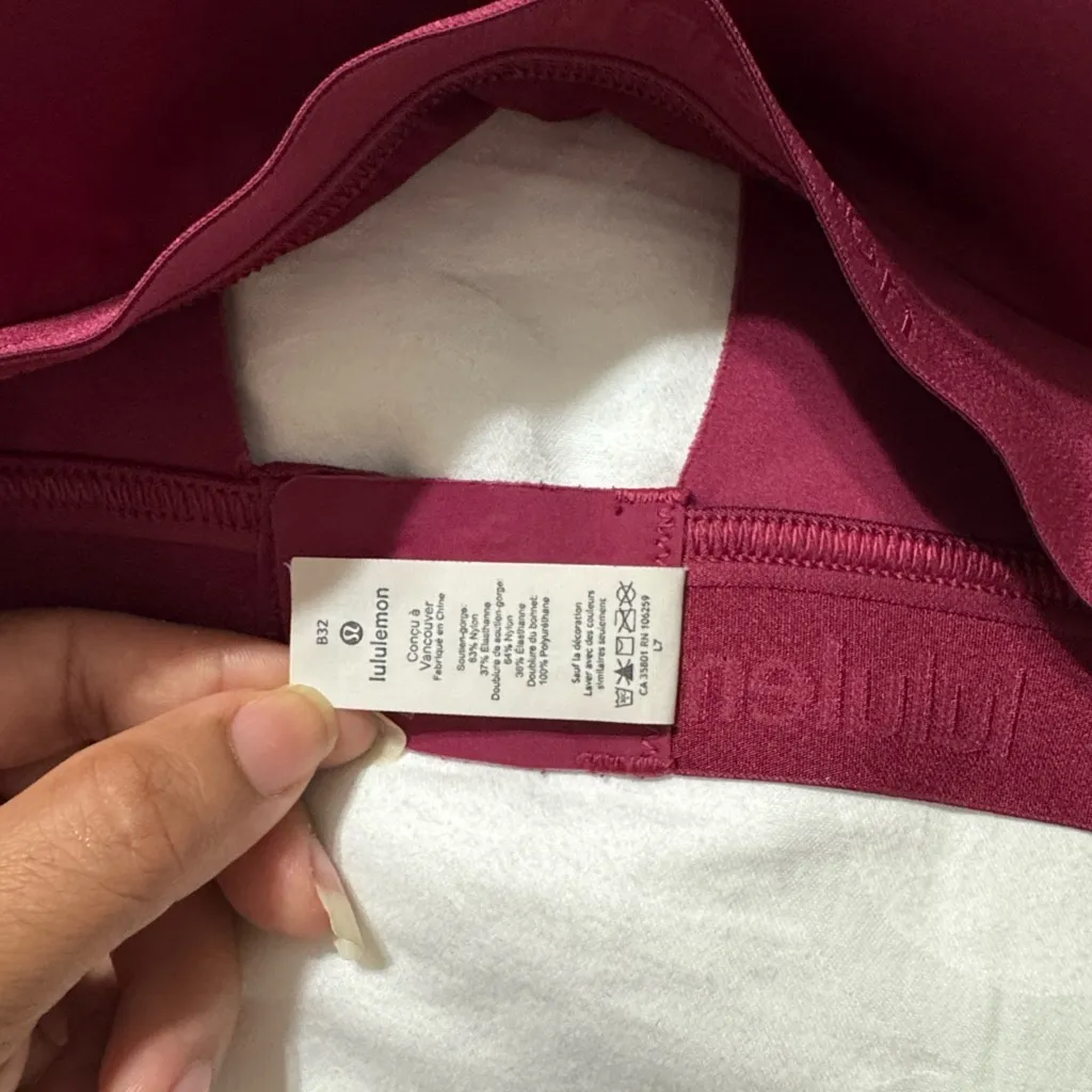 Lululemon Deep Red Sports Bra - Image 3