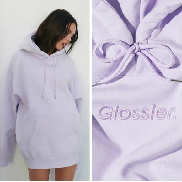 Glossier x Olivia Rodrigo Limited Edition Purple Lilac Hoodie Sweatshirt - Image 2