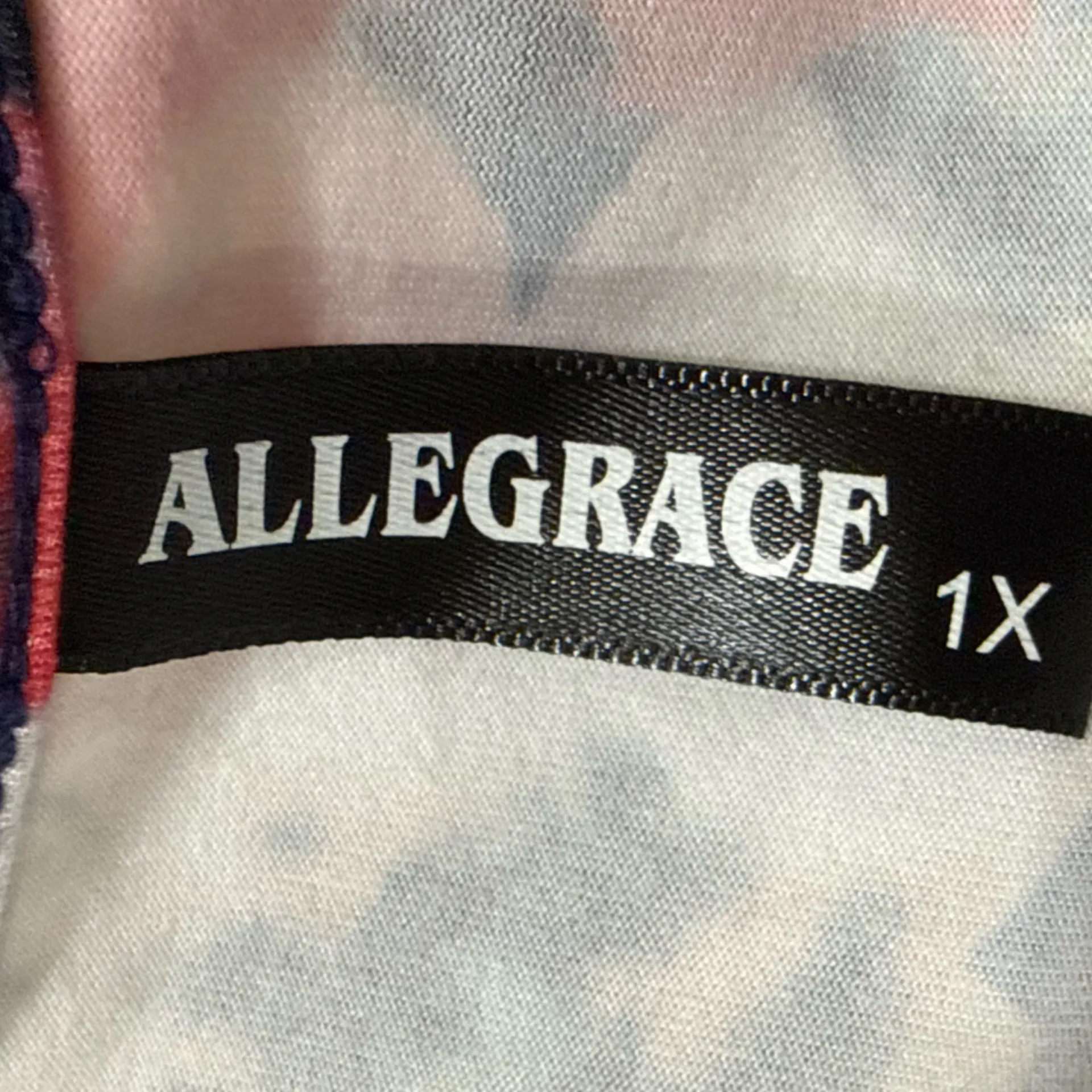 Allegrace Navy Blue Floral Plus Size Blouse w/Red and White Roses / 1X / EUC - Image 7