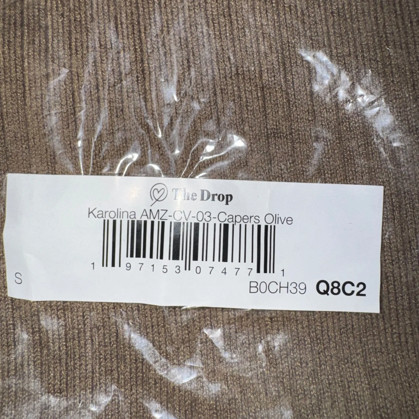 The Drop Karolina Capers Olive Green Ribbed Mock Neck Sleeveless Knit Top Size S - Image 6