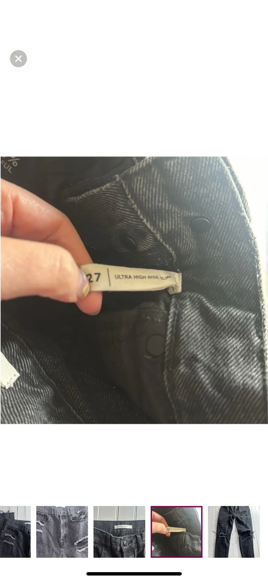 PacSun Ultra High Rise Slim Jeans Black Size 27 - Image 8