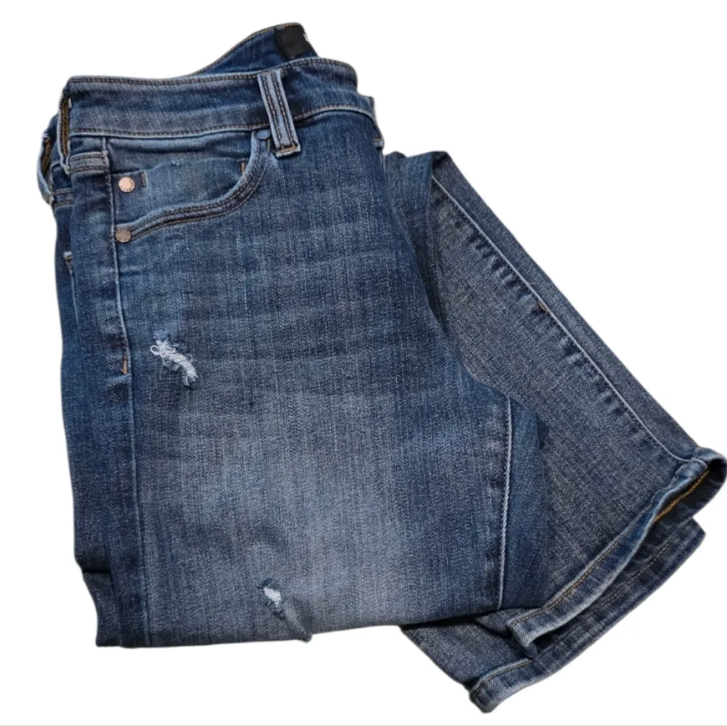 Liverpool Los Angeles Jeans Marley Girlfriend Cuffed Denim Blue Mesa Size 2/26 - Image 2