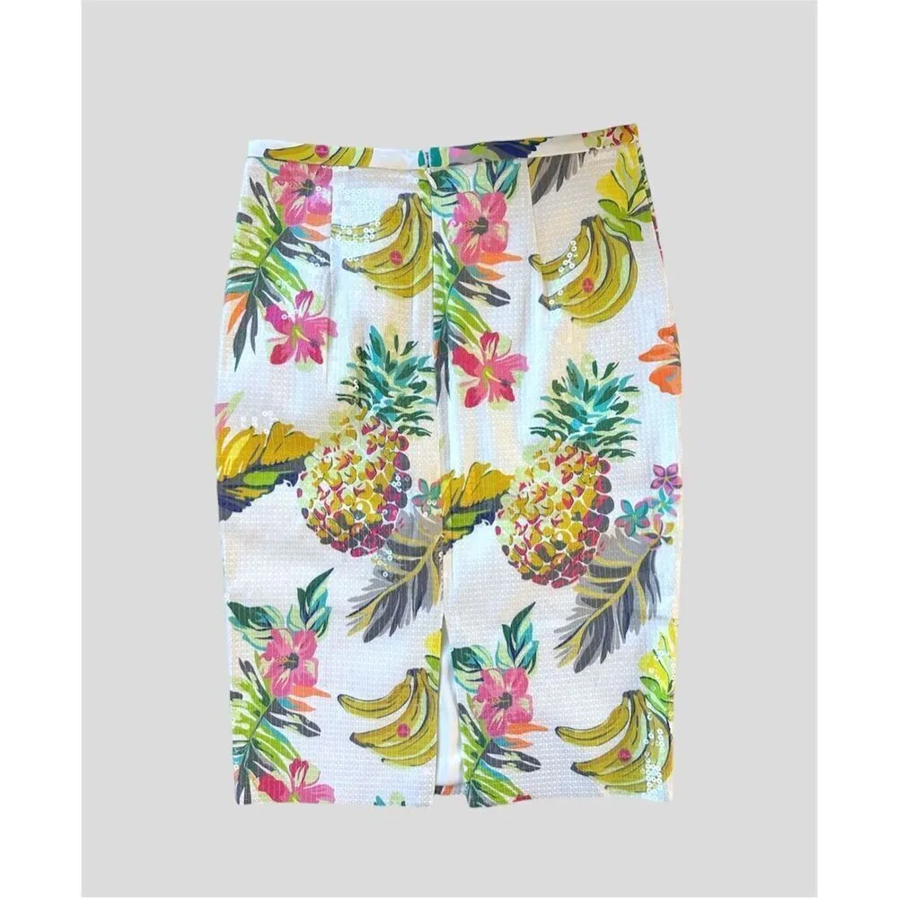 Le Superbe Supershine Sequin Pencil Skirt In Tropical Cali Shine - Image 2