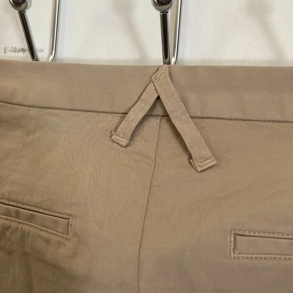 Cycle of Italy women's size 29 comfort cotton sand pleated cropped trouser pants Tan - Image 4