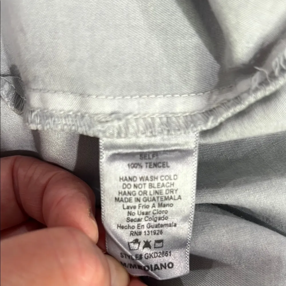 Tea n Rose Gray Dusty Light Blue Empire Waist Dress with Scoop Neckline - Image 8