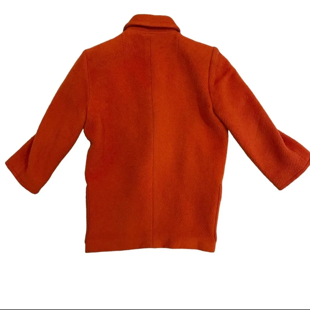 Authentic Vintage Salvatore Ferragamo Burnt Orange Wool & Mohair Italian Peacoat - Image 3