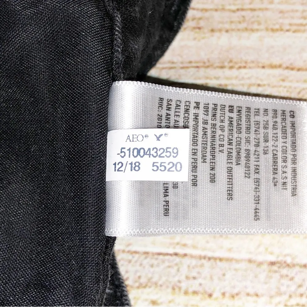 American Eagle Black Button Up Denim Jean Mini Skirt With Pockets Size 2 - Image 7