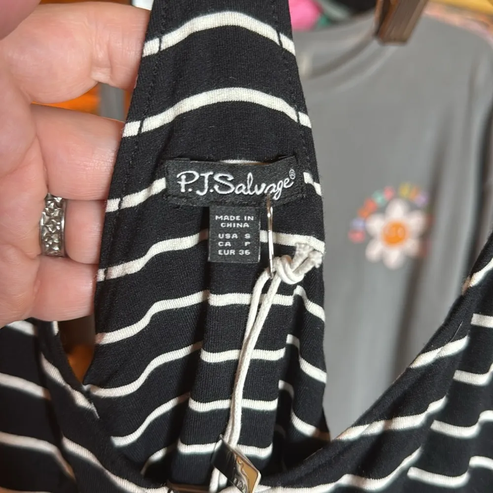 NWT PJ Salvage Women's Modern Modal Cami Black White Stripe Size Small - Image 4