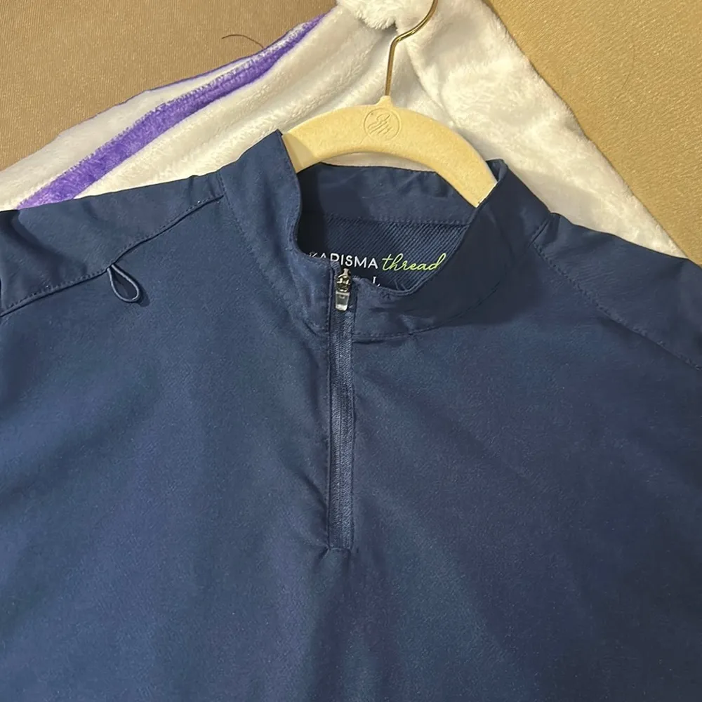 Ladies Navy Blue scrub top NWT SZ L Size L - Image 2