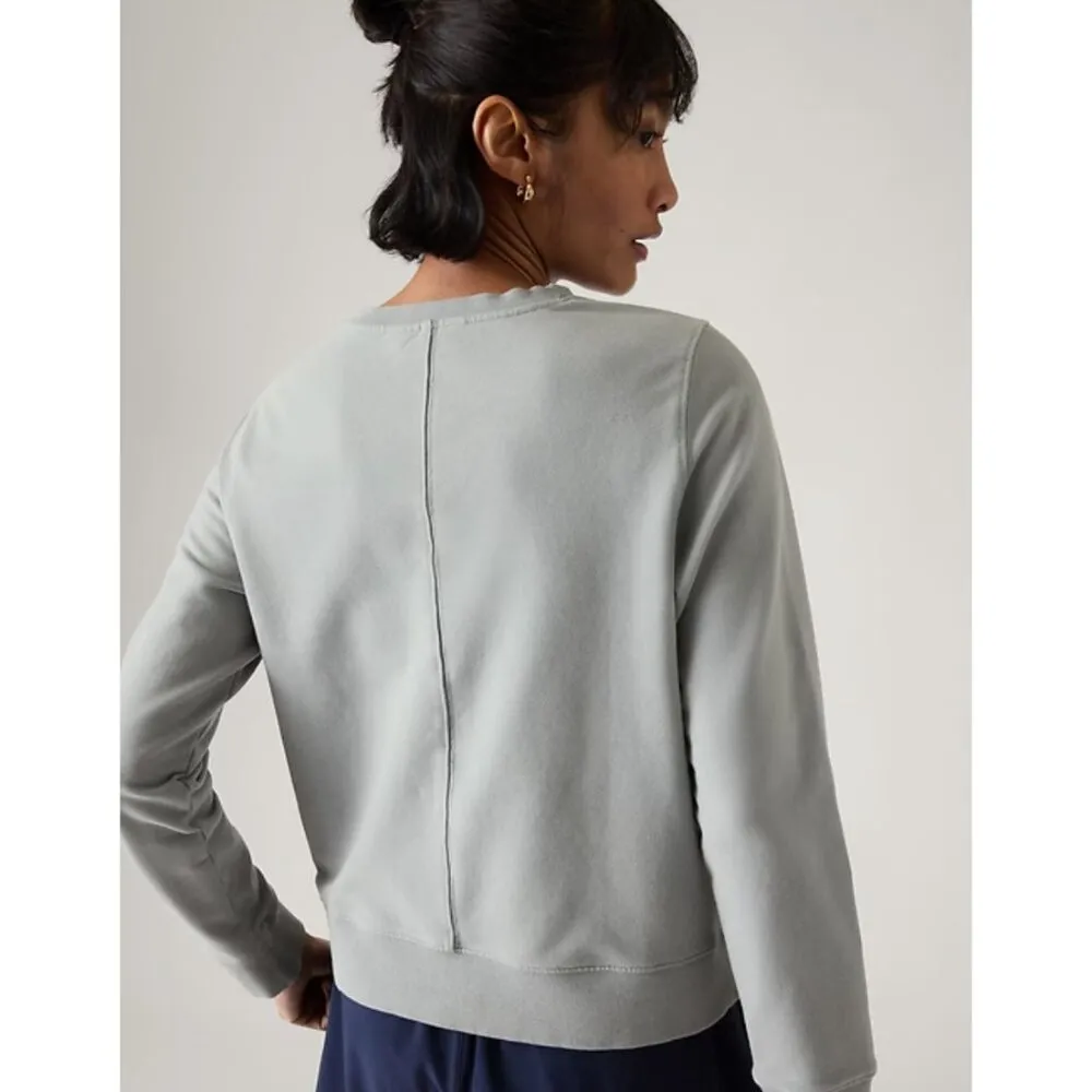 Athleta XS Retroterry Crewneck Sweatshirt Storm Cloud Garment Dye Gray X-Small - Image 2